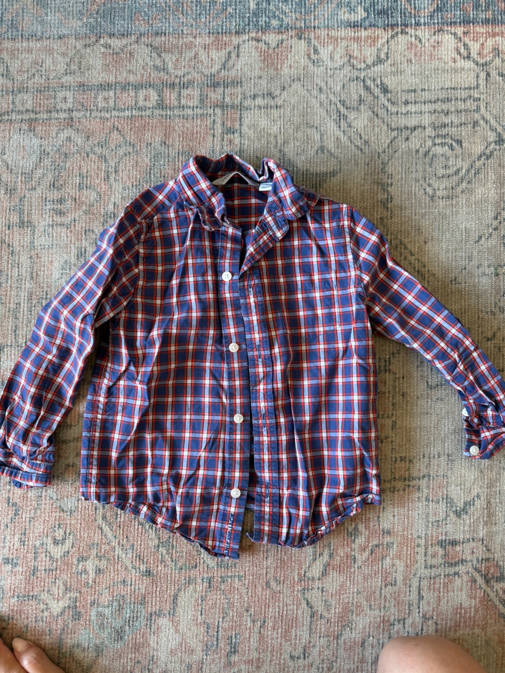 Janie and Jack Red and Blue Plaid Button-Down Shirt